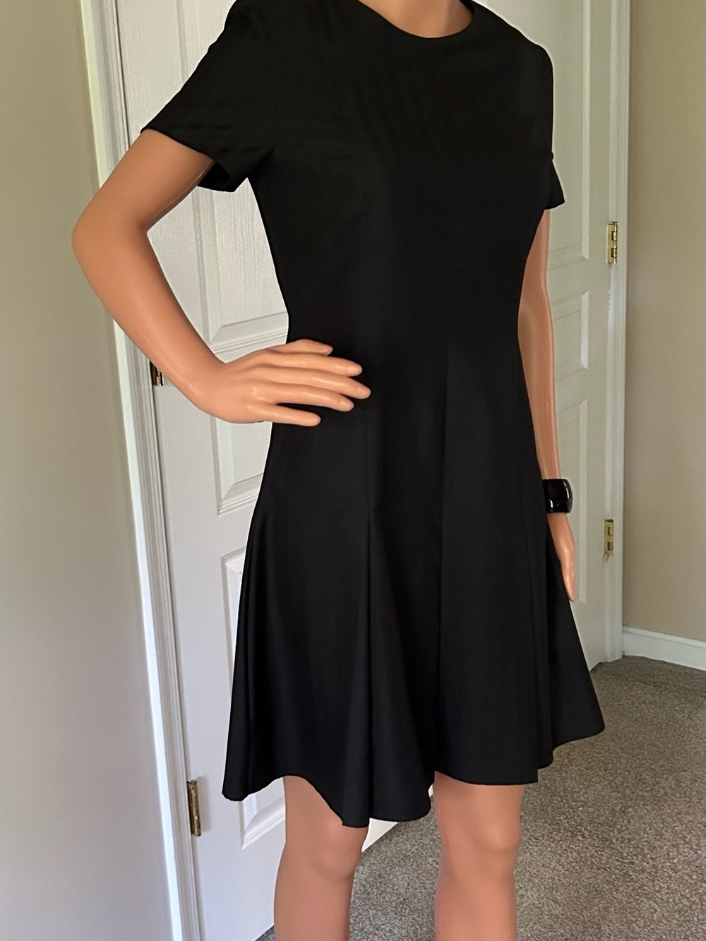 Classic Black Midi Dress - Short Sleeve